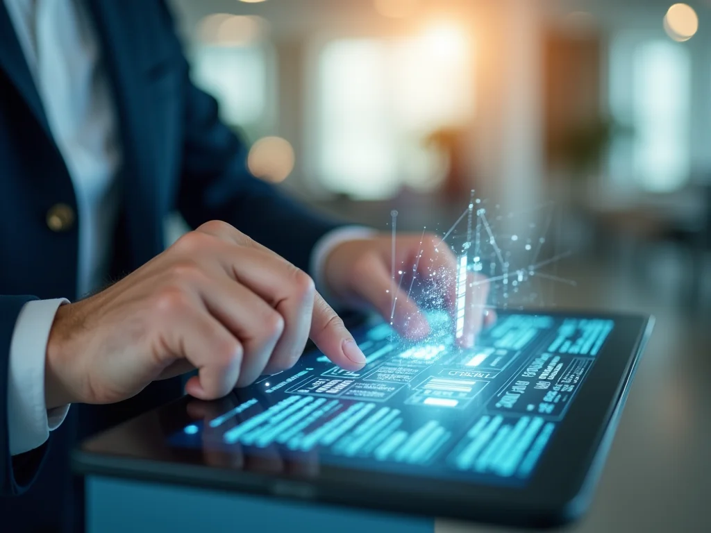 Análise de dados financeiros pessoais em tablet
